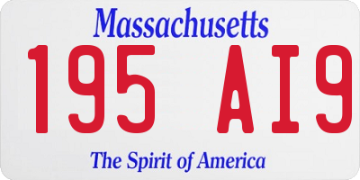 MA license plate 195AI9
