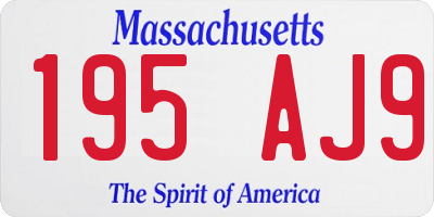 MA license plate 195AJ9