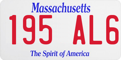 MA license plate 195AL6