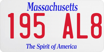 MA license plate 195AL8