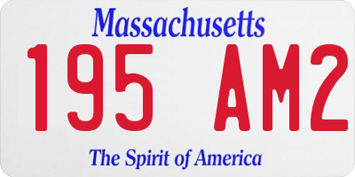 MA license plate 195AM2
