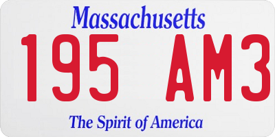 MA license plate 195AM3