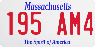 MA license plate 195AM4