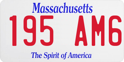 MA license plate 195AM6