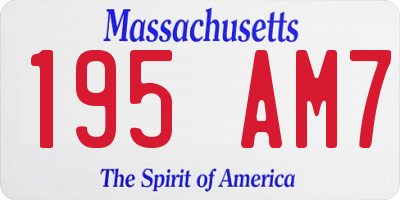 MA license plate 195AM7