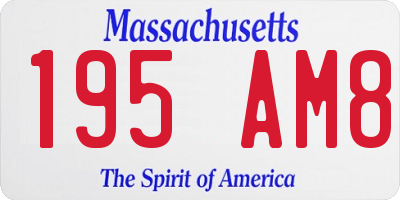 MA license plate 195AM8