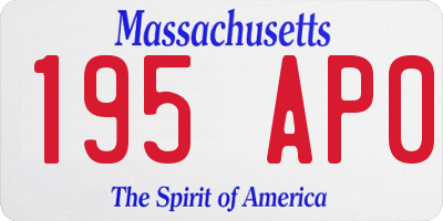 MA license plate 195AP0