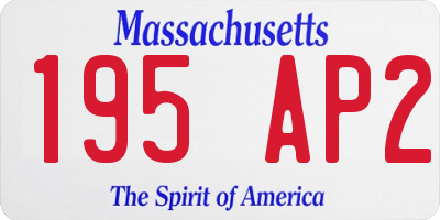 MA license plate 195AP2