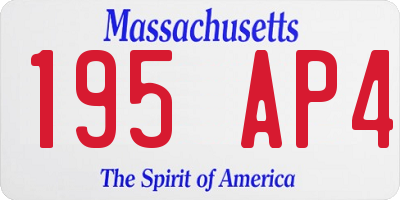 MA license plate 195AP4