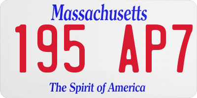 MA license plate 195AP7