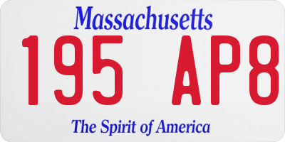 MA license plate 195AP8
