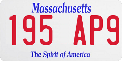 MA license plate 195AP9