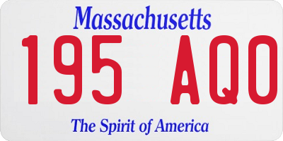 MA license plate 195AQ0