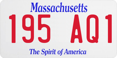 MA license plate 195AQ1