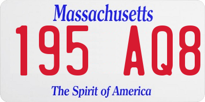 MA license plate 195AQ8