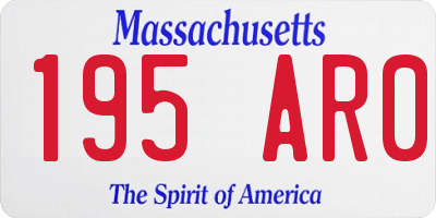 MA license plate 195AR0