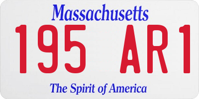 MA license plate 195AR1