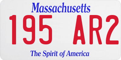 MA license plate 195AR2