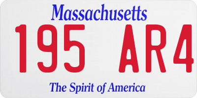 MA license plate 195AR4