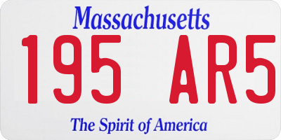 MA license plate 195AR5