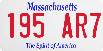 MA license plate 195AR7