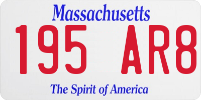 MA license plate 195AR8