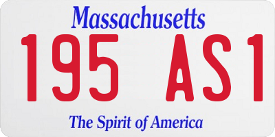 MA license plate 195AS1