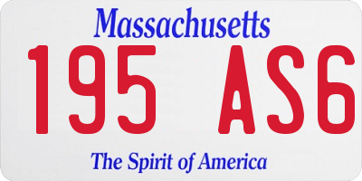 MA license plate 195AS6