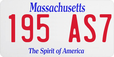 MA license plate 195AS7