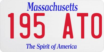MA license plate 195AT0
