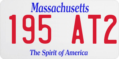 MA license plate 195AT2