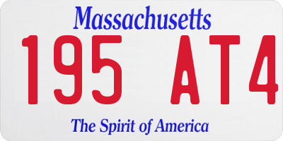 MA license plate 195AT4