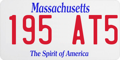MA license plate 195AT5