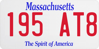 MA license plate 195AT8