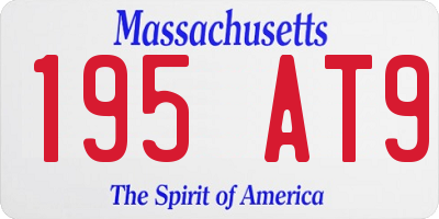 MA license plate 195AT9