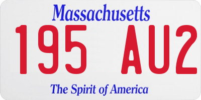 MA license plate 195AU2