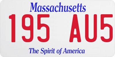 MA license plate 195AU5