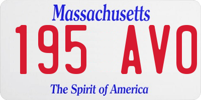 MA license plate 195AV0