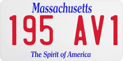 MA license plate 195AV1