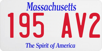 MA license plate 195AV2