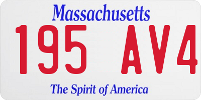 MA license plate 195AV4