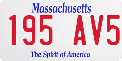 MA license plate 195AV5