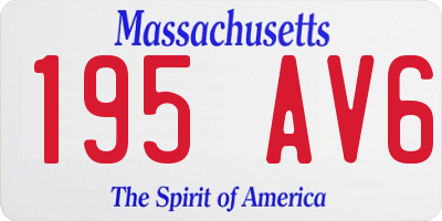 MA license plate 195AV6
