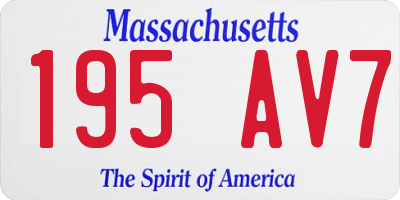 MA license plate 195AV7