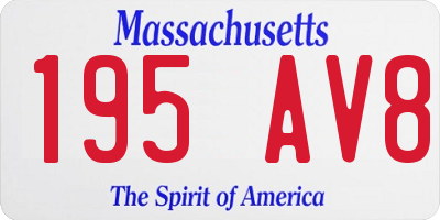 MA license plate 195AV8