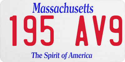 MA license plate 195AV9