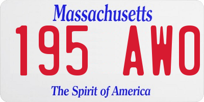 MA license plate 195AW0