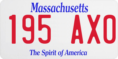 MA license plate 195AX0