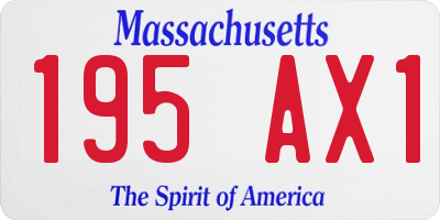 MA license plate 195AX1