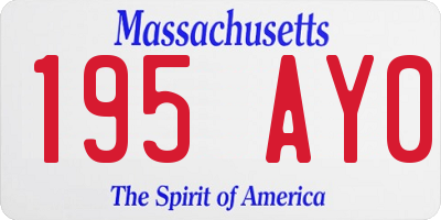 MA license plate 195AY0